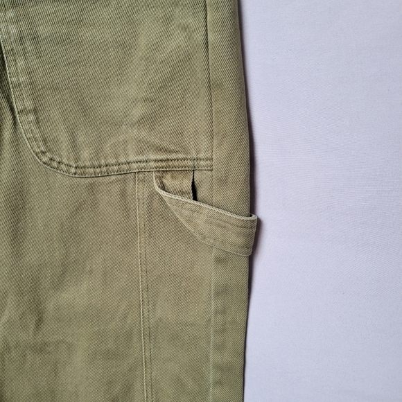Alex Mill Phoebe Recycled-Denim Straight-Leg Cargo Pants Army Olive Green 26 - Picture 12 of 14